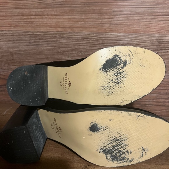 MUSSE & CLOUD BLACK VELVET SILVER STUDDED CHUNKY HEEL ANKLE BOOTIES SIZE… - Picture 5 of 7